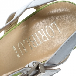 Loriblu White Leather Ankle Strap Peep Toe Platform Sandals Size 40