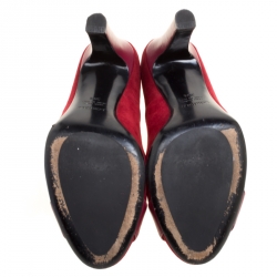Loriblu Red Suede Round Toe Pumps Size 38.5