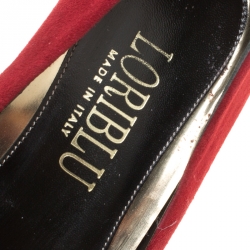Loriblu Red Suede Round Toe Pumps Size 38.5