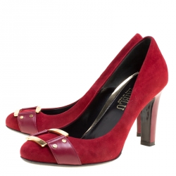 Loriblu Red Suede Round Toe Pumps Size 38.5