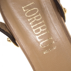 Loriblu Brown Leather Ankle Wrap Platform Sandals Size 38