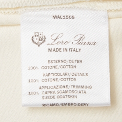 Pre Owned Loro Piana Cream Applique Cotton T-Shirt S