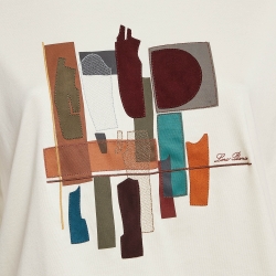 Pre Owned Loro Piana Cream Applique Cotton T-Shirt S