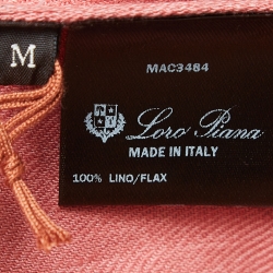 Pre Owned Loro Piana Pink Embroidered Linen Tunic Dress M