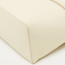 Pre Owned Loro Piana Off White Leather Extra Pocket L27 Top Handle Bag