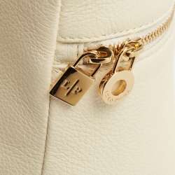 Pre Owned Loro Piana Off White Leather Extra Pocket L27 Top Handle Bag