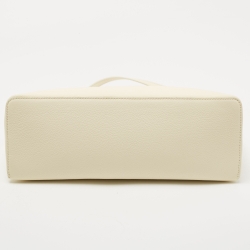 Pre Owned Loro Piana Off White Leather Extra Pocket L27 Top Handle Bag