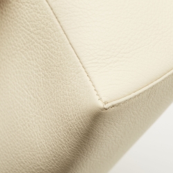 Pre Owned Loro Piana Off White Leather Extra Pocket L27 Top Handle Bag