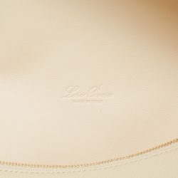 Pre Owned Loro Piana Off White Leather Extra Pocket L27 Top Handle Bag