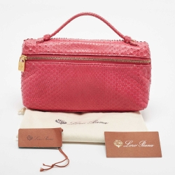 Loro Piana Pink Python Extra Pouch L19 Clutch