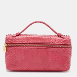 Loro Piana Pink Python Extra Pouch L19 Clutch