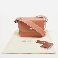 Loro Piana Brick Red Leather Artemis Shoulder Bag