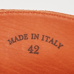 Pre Owned Loro Piana Orange Suede Babouche Charms Walk Mules Size 42