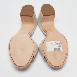 Loro Piana Grey Suede Summer Charms Slide Sandals Size 39.5