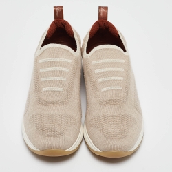 Pre Owned Loro Piana Beige Fabric and Suede 360 LP Flexy Walk Sneakers Size 39.5
