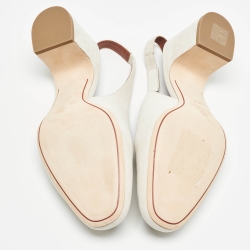 Pre Owned Loro Piana Grey Suede Summer Charms Walk Slingback Pumps Size 38.5