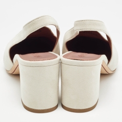 Pre Owned Loro Piana Grey Suede Summer Charms Walk Slingback Pumps Size 38.5