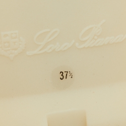 Pre Owned Loro Piana Beige/Brown Linen and Suede Summer Charms Walk Slip On Loafers Size 37.5