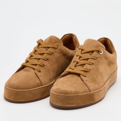 Pre Owned Loro Piana Brown Suede Nuages Low Top Sneakers Size 38