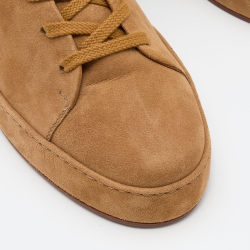 Pre Owned Loro Piana Brown Suede Nuages Low Top Sneakers Size 38