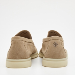 Pre Owned Loro Piana Beige Suede Summer Charms Walk Loafers Size 39.5