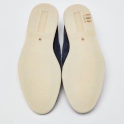 Loro Piana Navy Blue Suede Summer Charms Walk Loafers Size 38