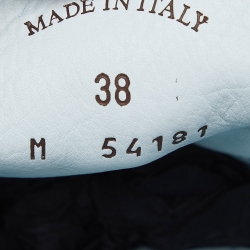 Pre Owned Loro Piana Blue Suede Babouche Charms Walk Flat Mules Size 38