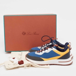 Pre Owned Loro Piana Multicolor Knit Fabric Week End Walk Sneakers Size 40