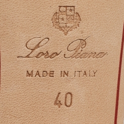 Pre Owned Loro Piana Green Suede Summer Charms Slide Sandals Size 40