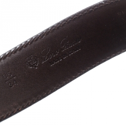 Pre Owned Loro Piana Brown Leather Stitched Belt 85CM