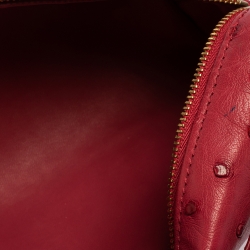 Pre Owned Loro Piana Fuchsia Ostrich Zip Pouch