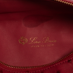 Pre Owned Loro Piana Fuchsia Ostrich Zip Pouch