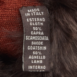 Pre Owned Loro Piana Brown Suede and Leather Fur Trim Gloves M