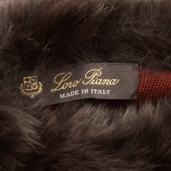Pre Owned Loro Piana Brown Suede and Leather Fur Trim Gloves M