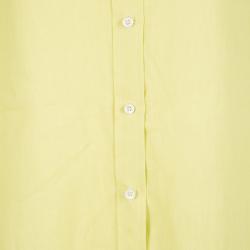 Pre Owned Loro Piana Yellow Linen Mandarin Collar Long Sleeve Button Front Shirt M