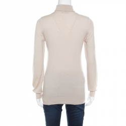 Pre Owned Loro Piana Beige Cashmere Turtle Neck Sweater S