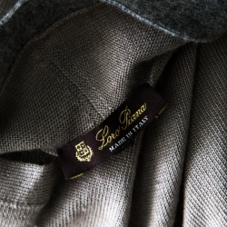 Pre Owned Loro Piana Beige Contrast Trim Detail Cashmere and Silk Cardigan M