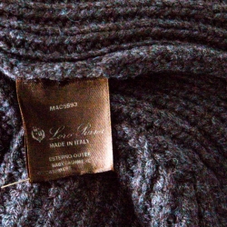 Pre Owned Loro Piana Grey Baby Cashmere Chunky Knit Poncho ( One Size )
