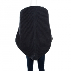 Pre Owned Loro Piana Grey Baby Cashmere Chunky Knit Poncho ( One Size )