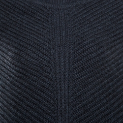 Pre Owned Loro Piana Grey Baby Cashmere Chunky Knit Poncho ( One Size )