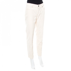 Pre Owned Loro Piana Cream Mathias Cropped Corduroy Pants M