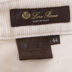 Pre Owned Loro Piana Cream Mathias Cropped Corduroy Pants M