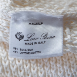 Loro Piana Cream Silk and Cotton Chunky Knit Button Front Cardigan M
