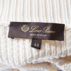 Loro Piana Cream Silk and Cotton Chunky Knit Button Front Cardigan M