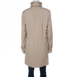 Pre Owned Loro Piana Storm System Beige Elasticized Waist Hooded Jacket M