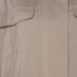 Pre Owned Loro Piana Storm System Beige Elasticized Waist Hooded Jacket M