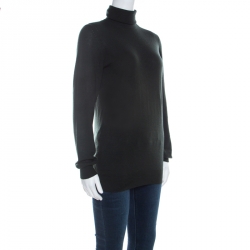 Pre Owned Loro Piana Dark Green Cashmere Turtleneck Sweater M