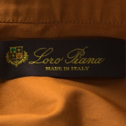 Pre Owned Loro Piana Tan Brown Cotton Belted Shirt Dress S