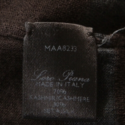 Pre Owned Loro Piana Brown Striped Cashmere Button Front Cardigan M