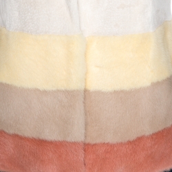 Pre Owned Loro Piana Cream Mink Fur Sleeveless Jacket M